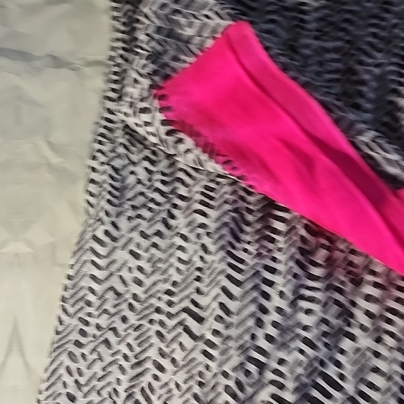 Calvin Klein Pink and Black Patterned Scarf - Picture 3 of 5
